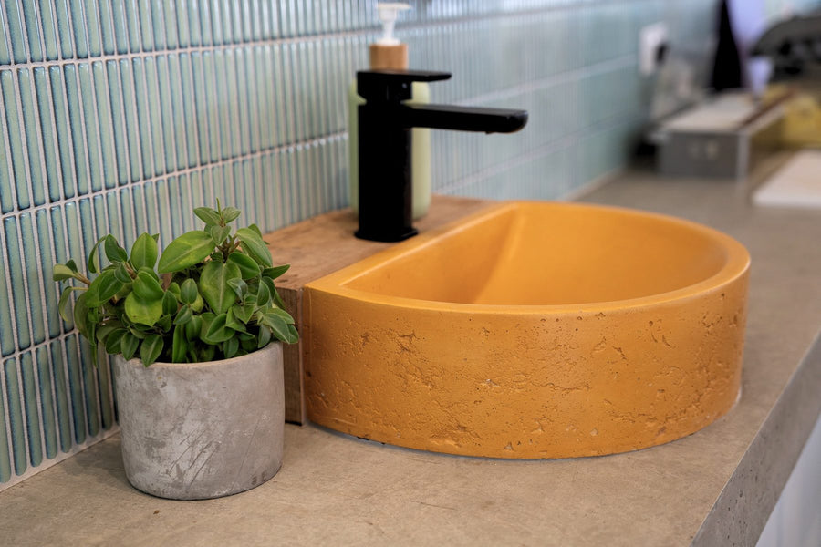 Aarde Half Circle Basin in Mustard, Sana Recovery