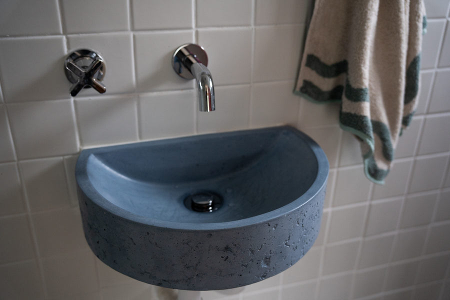 Aarde Half Circle Basin in Arctic Blue, Jan Juc home