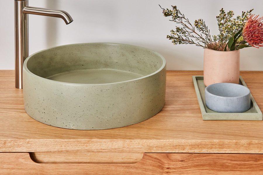 Cassidy Round Basin in Sage, Styled by Bombora Custom, Torquay