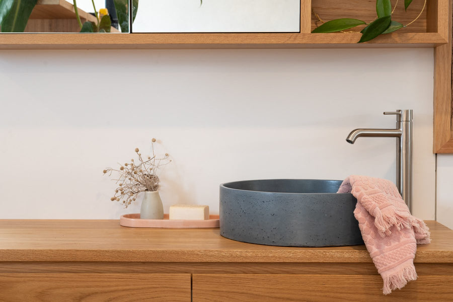 Cassidy Round Basin in custom colour, Styled by Bombora Custom, Torquay