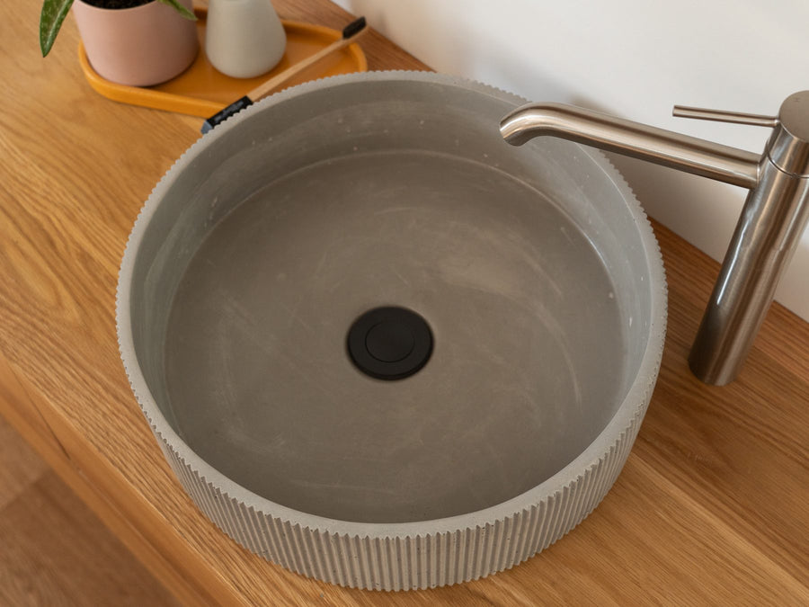 Corra Round Basin in Misty Grey, Styled by Bombora Custom, Torquay