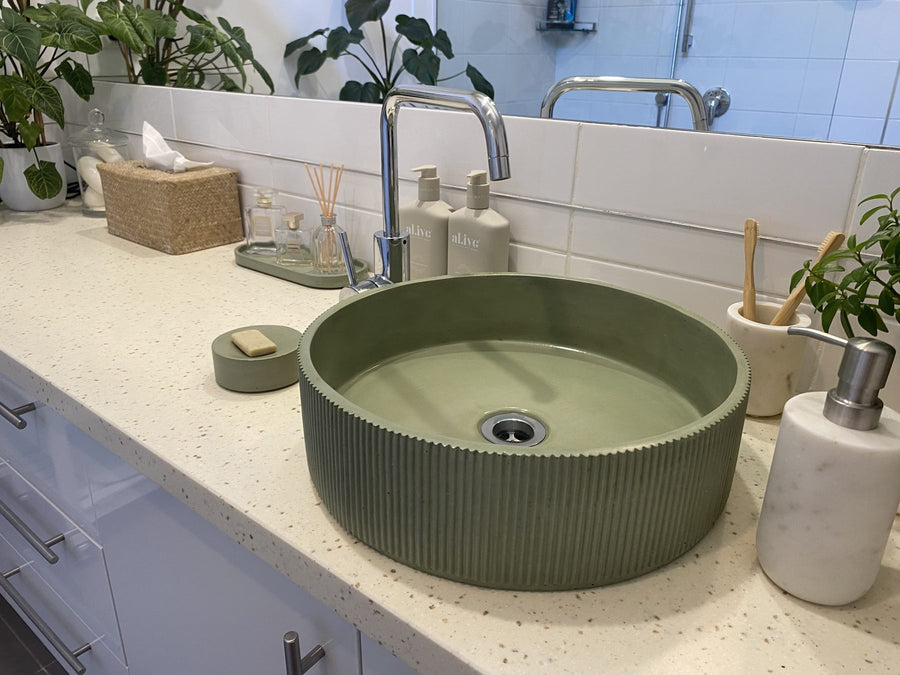 Corra Round Basin in Sage, Torquay home